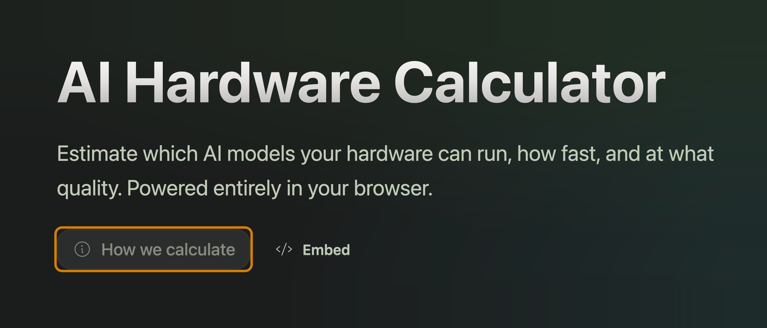 How we calculate button highlighted at the top of the calculator